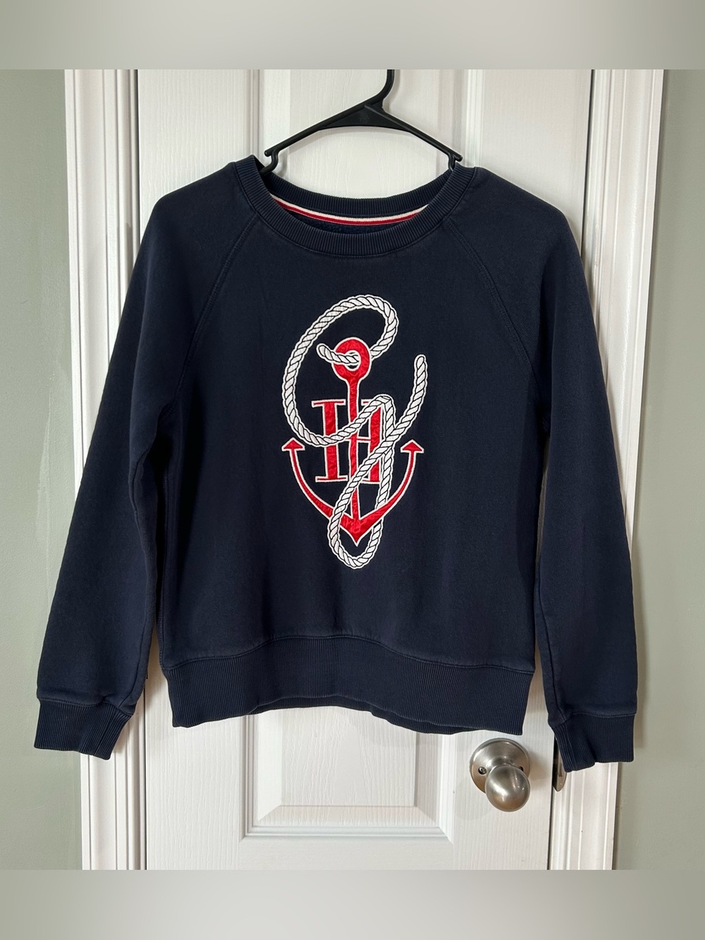 Tommy Hilfiger Gigi Hadid Women’s Navy Nautical Anchor Crewneck Sweatshirt Med